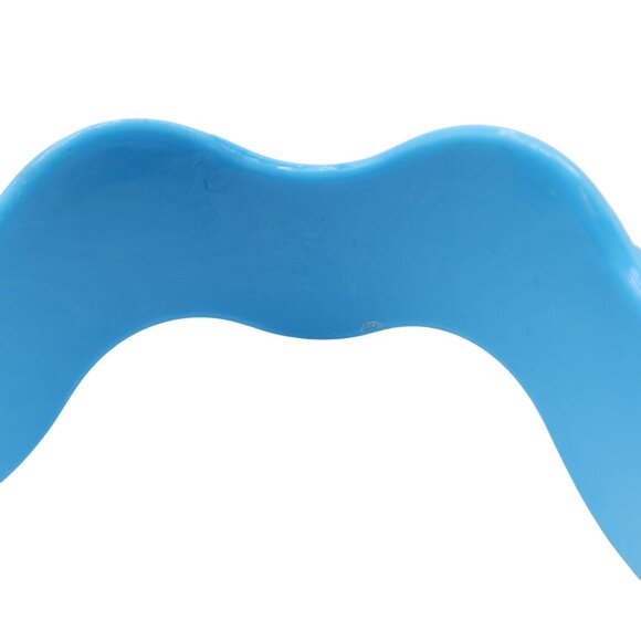 Sky Blue Wavy Textured Rope Wide Cuff Acrylic Bracelet Unsigned Chunky - Picture 4 of 6